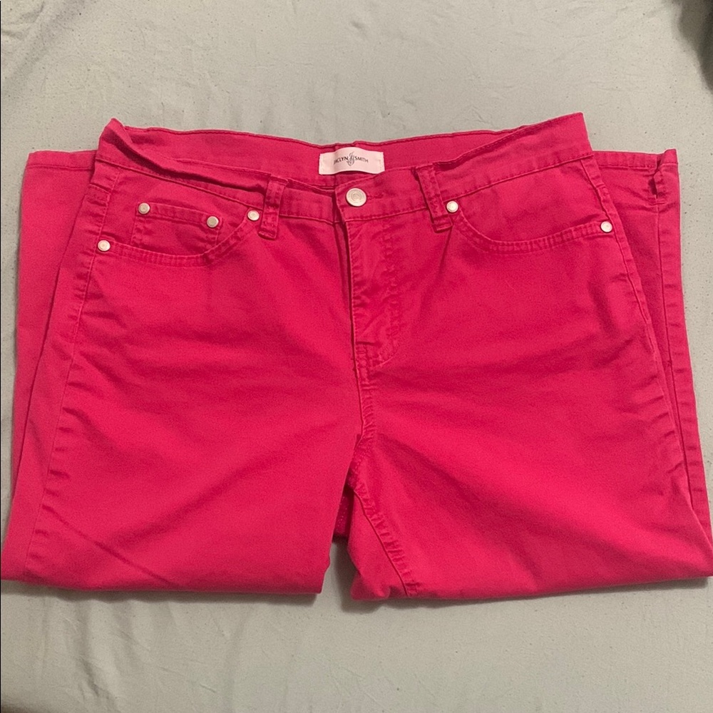 Jaclyn Smith Women's Ankle Jeans in Bold Pink